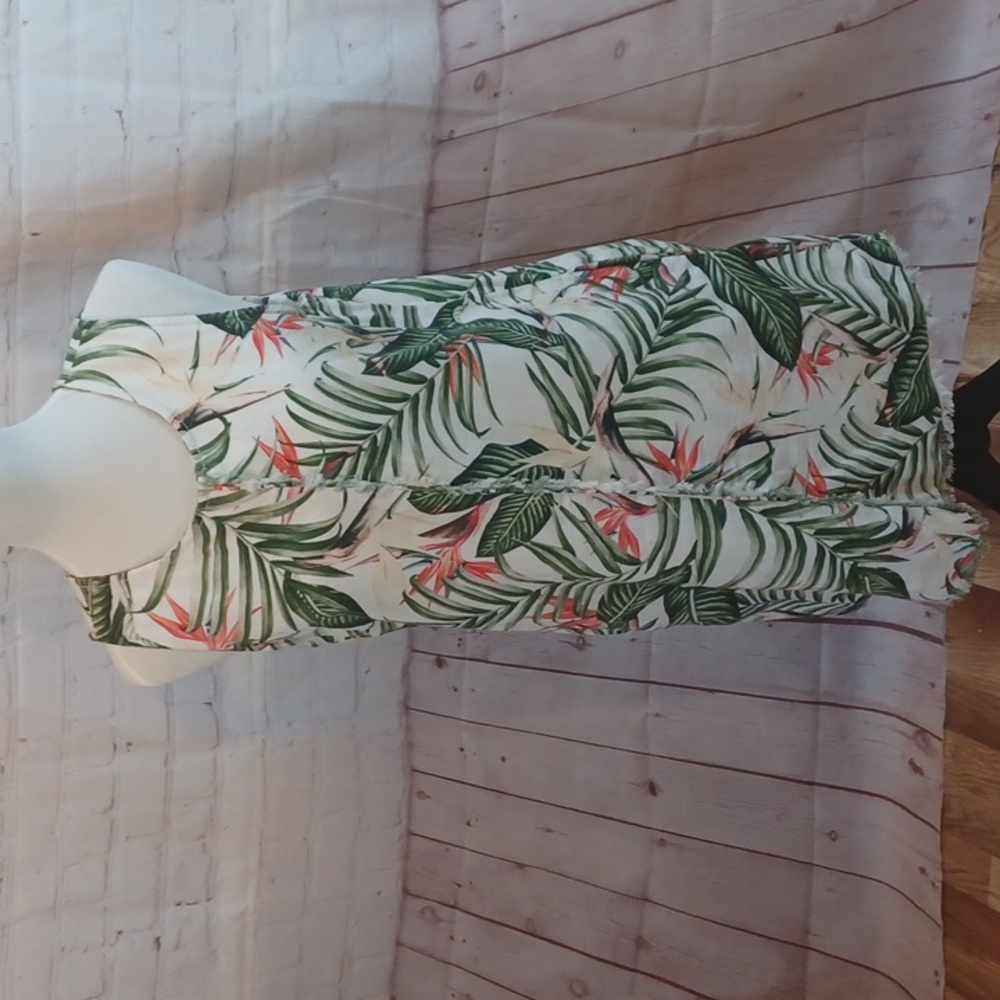 Roller Rabbit Green  Bird ParadiseTropical 100 % Cotton Sleeveless Midi Dress M
